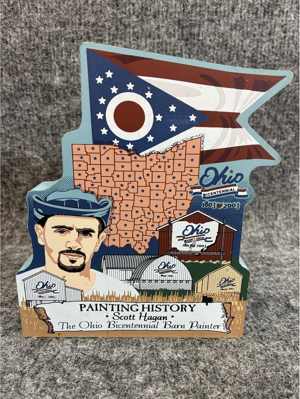The Cat's Meow Ohio Bicentennial Barn Painting History Scott Hagan Collectible